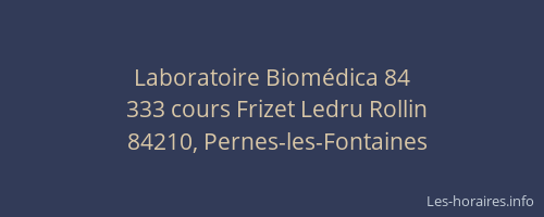 Laboratoire Biom&eacute;dica 84