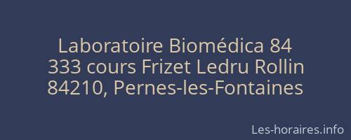 Laboratoire Biomédica 84