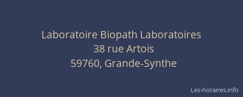 Laboratoire Biopath Laboratoires