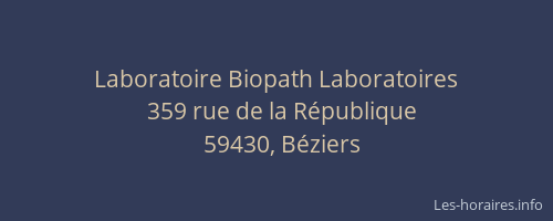 Laboratoire Biopath Laboratoires