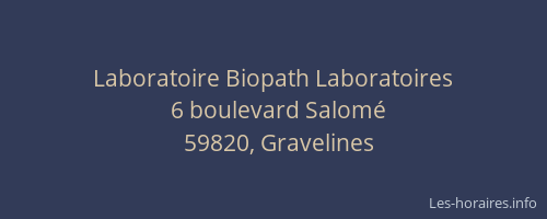 Laboratoire Biopath Laboratoires