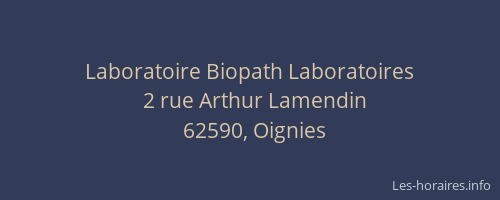 Laboratoire Biopath Laboratoires