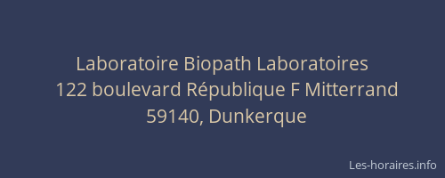 Laboratoire Biopath Laboratoires