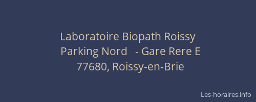 Laboratoire Biopath Roissy