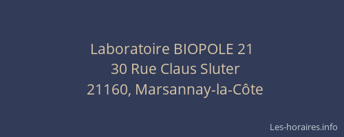 Laboratoire BIOPOLE 21