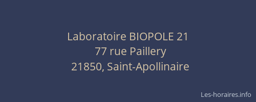 Laboratoire BIOPOLE 21