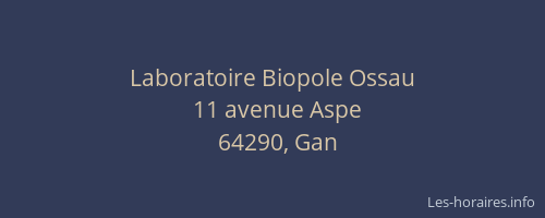 Laboratoire Biopole Ossau