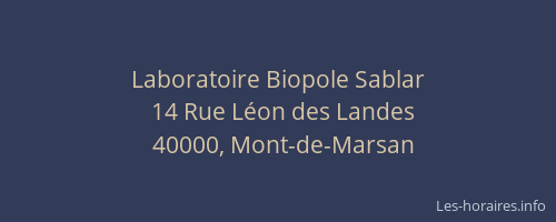 Laboratoire Biopole Sablar