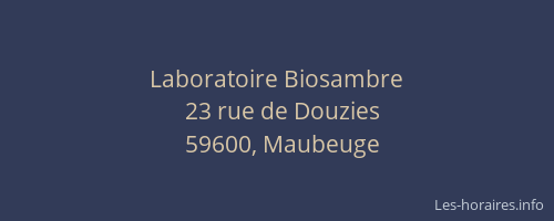 Laboratoire Biosambre