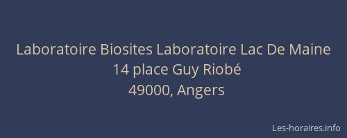 Laboratoire Biosites Laboratoire Lac De Maine