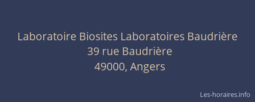 Laboratoire Biosites Laboratoires Baudrière