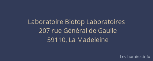 Laboratoire Biotop Laboratoires
