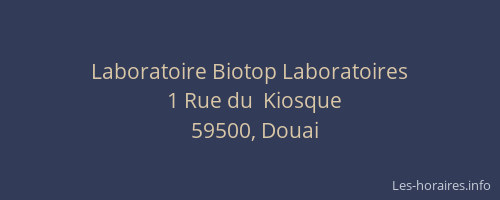 Laboratoire Biotop Laboratoires