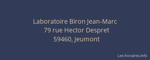 Laboratoire Biron Jean-Marc