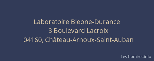Laboratoire Bleone-Durance