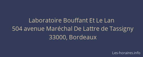 Laboratoire Bouffant Et Le Lan