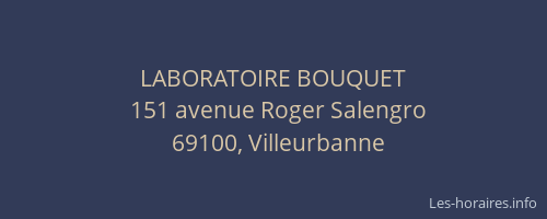 LABORATOIRE BOUQUET