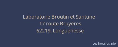Laboratoire Broutin et Santune