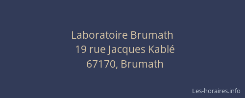 Laboratoire Brumath