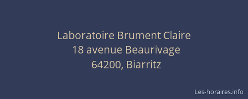 Laboratoire Brument Claire
