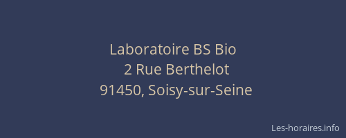 Laboratoire BS Bio