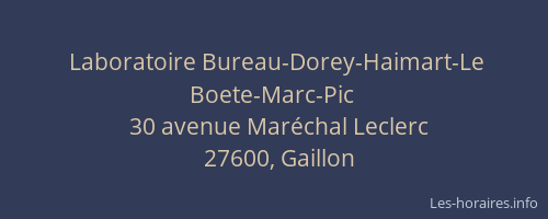 Laboratoire Bureau-Dorey-Haimart-Le Boete-Marc-Pic
