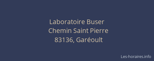 Laboratoire Buser