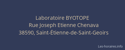 Laboratoire BYOTOPE