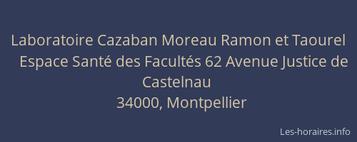 Laboratoire Cazaban Moreau Ramon et Taourel