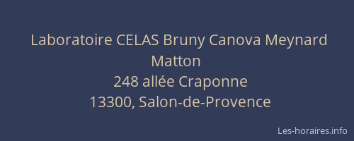 Laboratoire CELAS Bruny Canova Meynard Matton