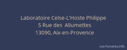 Laboratoire Celse-L'Hoste Philippe