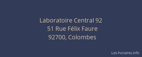 Laboratoire Central 92