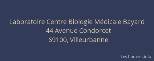 Laboratoire Centre Biologie Médicale Bayard