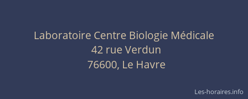 Laboratoire Centre Biologie Médicale