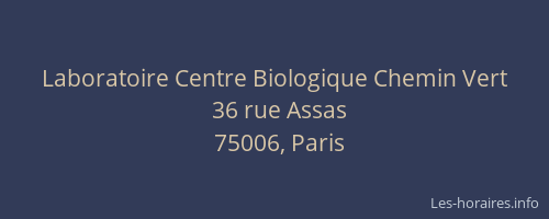 Laboratoire Centre Biologique Chemin Vert