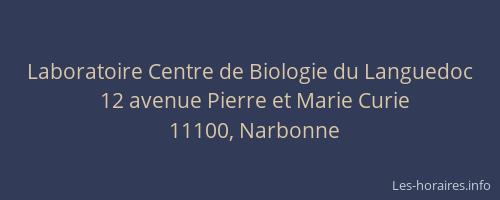 Laboratoire Centre de Biologie du Languedoc