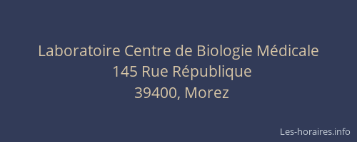 Laboratoire Centre de Biologie M&eacute;dicale