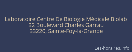 Laboratoire Centre De Biologie Médicale Biolab
