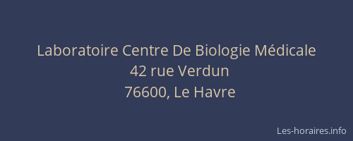 Laboratoire Centre De Biologie Médicale