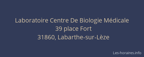 Laboratoire Centre De Biologie Médicale