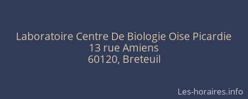 Laboratoire Centre De Biologie Oise Picardie