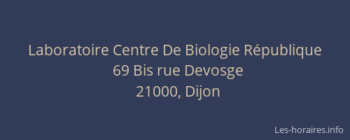 Laboratoire Centre De Biologie République