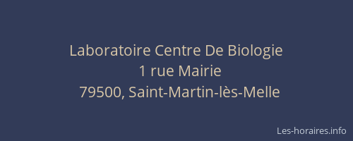 Laboratoire Centre De Biologie