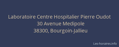 Laboratoire Centre Hospitalier Pierre Oudot