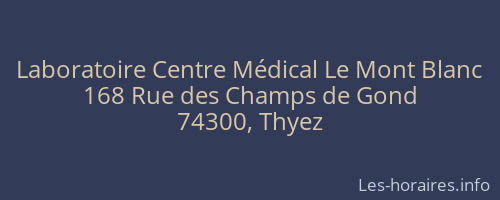 Laboratoire Centre Médical Le Mont Blanc