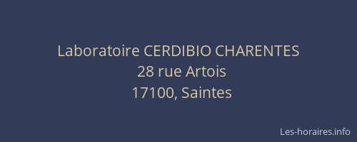 Laboratoire CERDIBIO CHARENTES