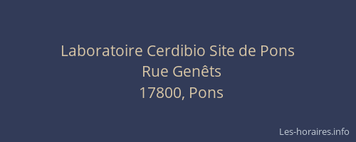 Laboratoire Cerdibio Site de Pons