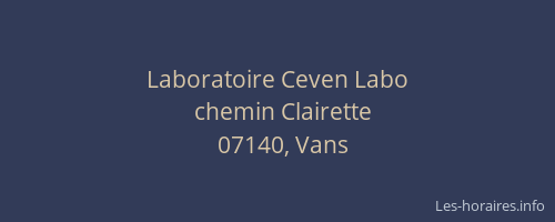 Laboratoire Ceven Labo