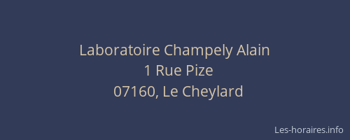Laboratoire Champely Alain