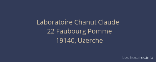 Laboratoire Chanut Claude
